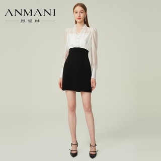 Đầm trắng đen ANMANI