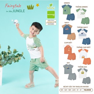 Mã FAX243A giảm 15k đơn 50k Bộ Cộc tay cotton Raglan Bé Trai Lullaby 2023