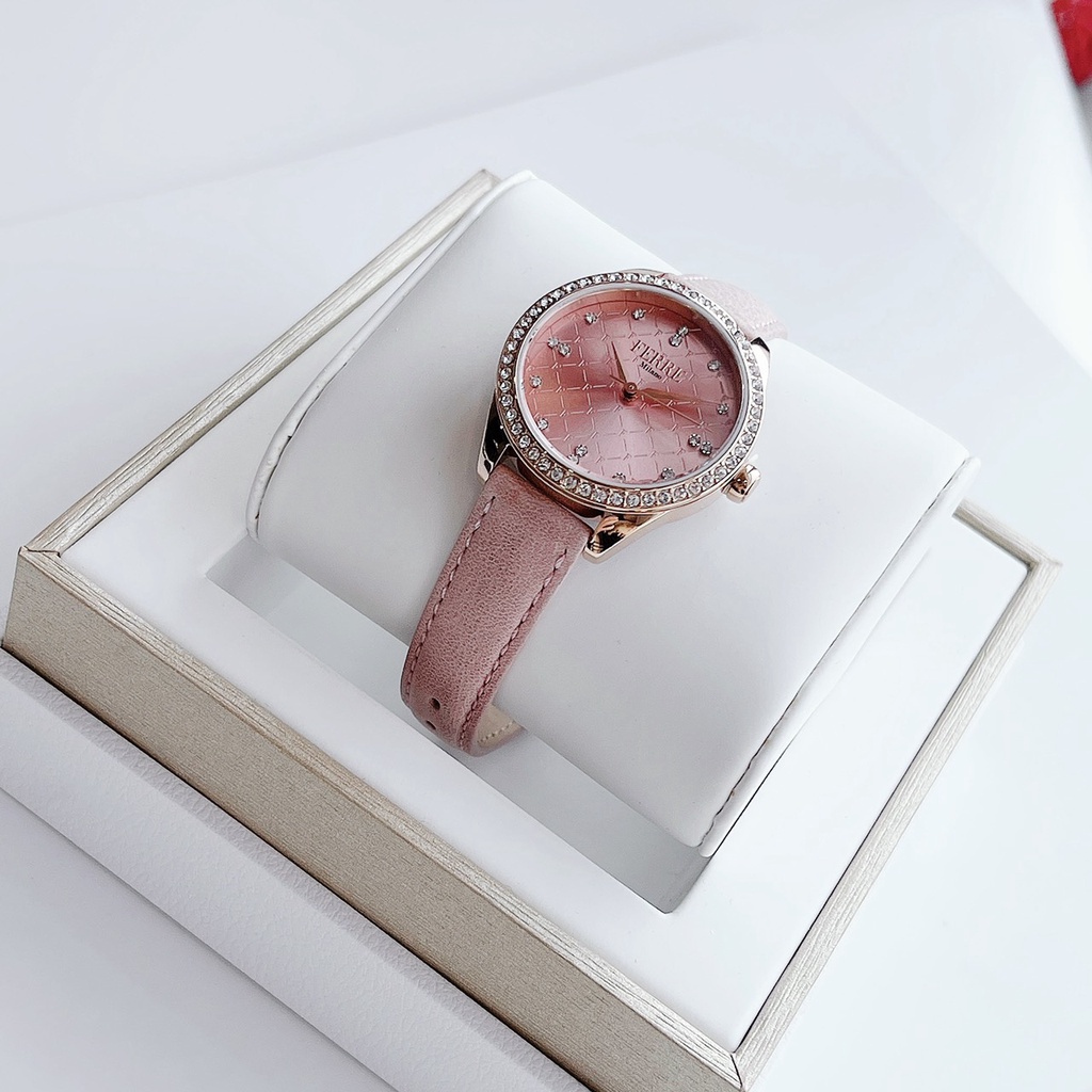 Đồng hồ nữ dây da Ferre Milano Wristwatch Pink FM1L116L0031
