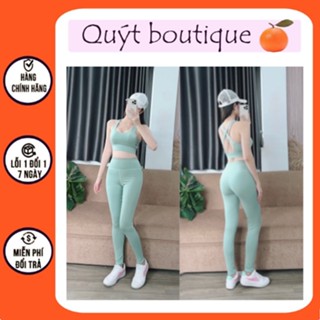 [XẢ LẺ SIZE] Bộ tập yoga gym nữ quần dài, áo bra dây lưng đan chéo có sẵn mút ngực siêu xinh, co giãn 4 chiều S016