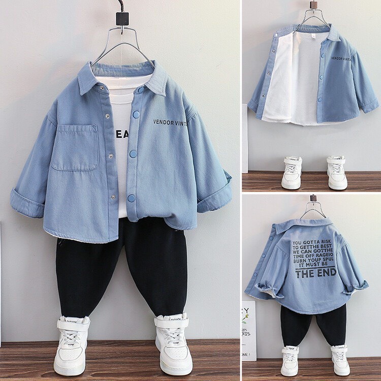Áo sơ mi hai lớp cho bé mặc tết, áo dài tay cổ bẻ 2 lớp mùa đông cho bé 6 đến 28kg BAOBAO KIDS