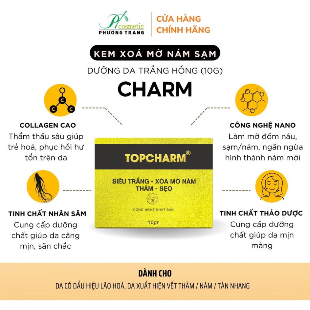 Kem Dưỡng Da Trắng Hồng CHAMIS - Giúp Làm Mờ Vết Thâm, Nám tàn nhang - tuýp 10g