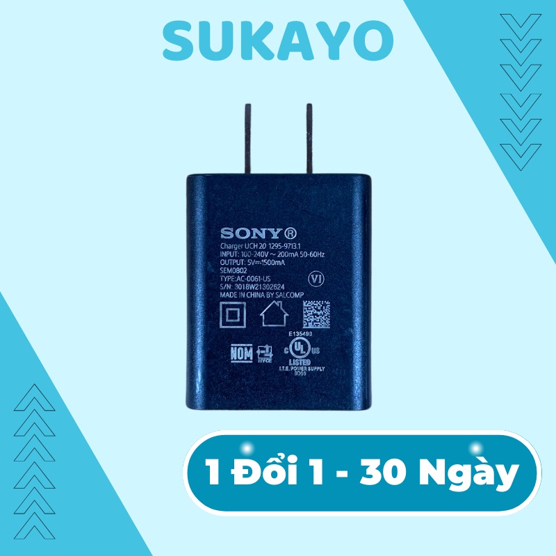 Củ sạc Sony 5v-1.5A giá rẻ nhất khi mua kèm, bảo hành lỗi 1 đổi 1
