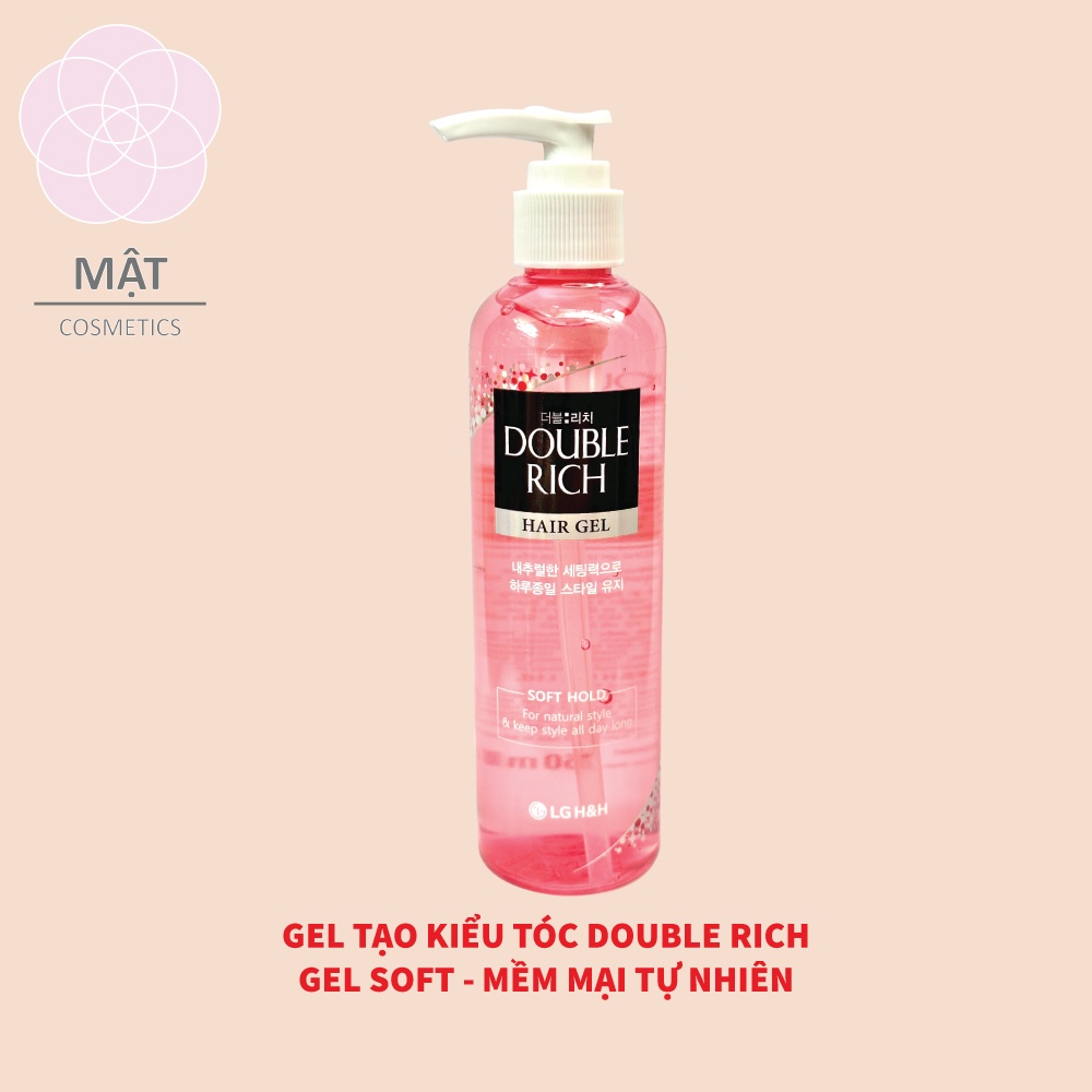 Gel vuốt tóc Double Rich tạo kiểu giữ nếp tóc tự nhiên và tóc uốn thương hiệu Hàn Quốc 250ml