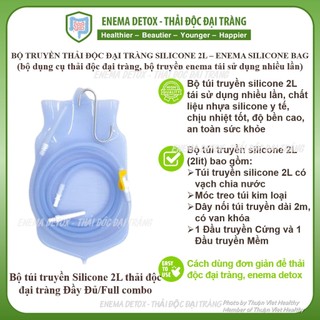 Túi silicone 2 lit túi silicon thải độc đại tràng, bộ dụng cụ thải độc cà phê thải độc đại tràng cafe enema gerson detox