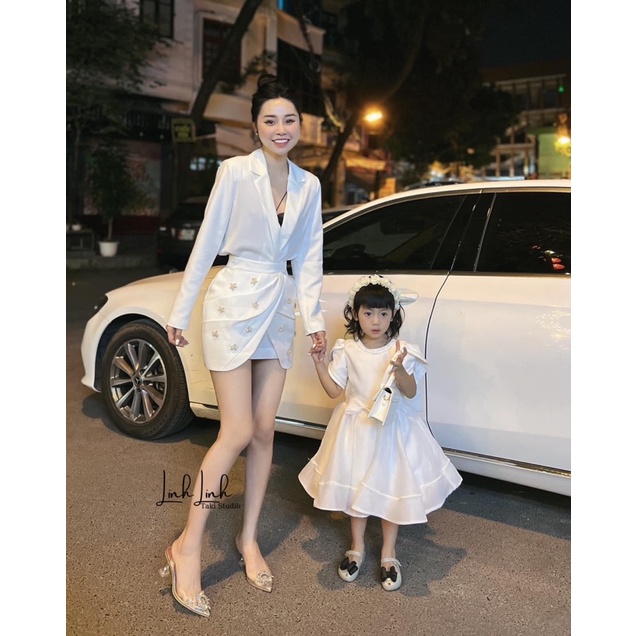 Set áo vest chân váy đá ll27