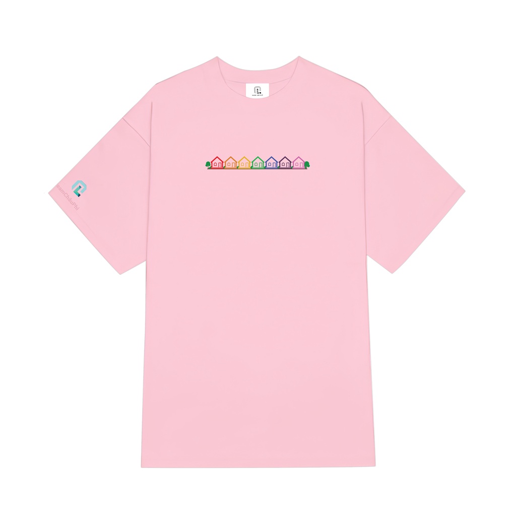 Áo T-shirt Hồng "Ngôi Nhà 7 Màu" 100% cotton 250gsm - Quang Linh VLogsS