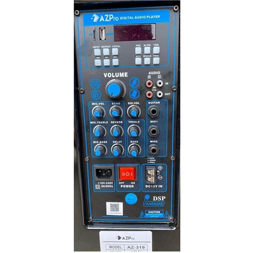 Loa Kéo Karaoke Công Suất Lớn 800W | Loa Kéo Giá Rẻ AZPro AZ-319 Bass 2,5 tấc | Loa Kéo Bluetooth Tặng 2 micro Không Dây