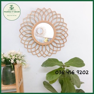 Gương mây decor gương trang điểm treo tường,Gương Mây Decor, Gương Decor Treo Tường hình hoa sen Phương Vy Decor