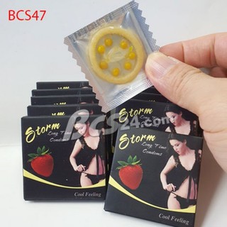Combo 10 Hộp Bao Cao Su Bi STORM - 7 Bi Lớn, Hương Dâu Bi Lớn Kich Thích Mạnh Mẽ Cho Phái Nữ.