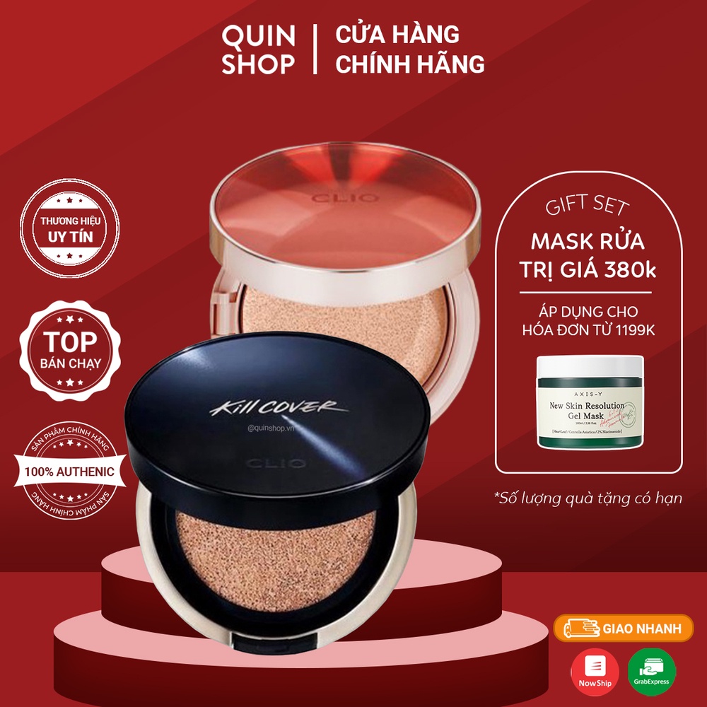 Phấn Nước Clio Kill Cover Founwear Cushion All New, Glow Cushion SPF 50+, PA++++ (kèm lõi)