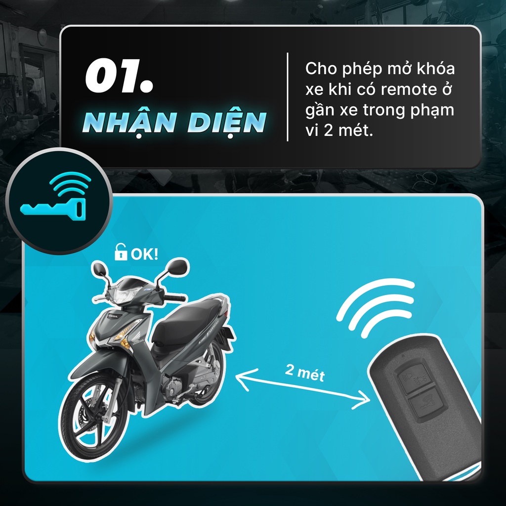 Smartkey Honda K59 - Exciter 2010, Sirius xang cơ, Jupiter xang cơ,...