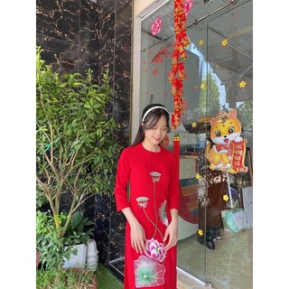 Bộ áo dài đi chùa, áo dài lụa, thời trang nữ