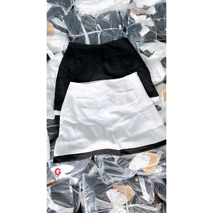 sét bộ kaki bố cv túi trước phối áo kiểu 2 nơ cổ tròn ngắn tay hot