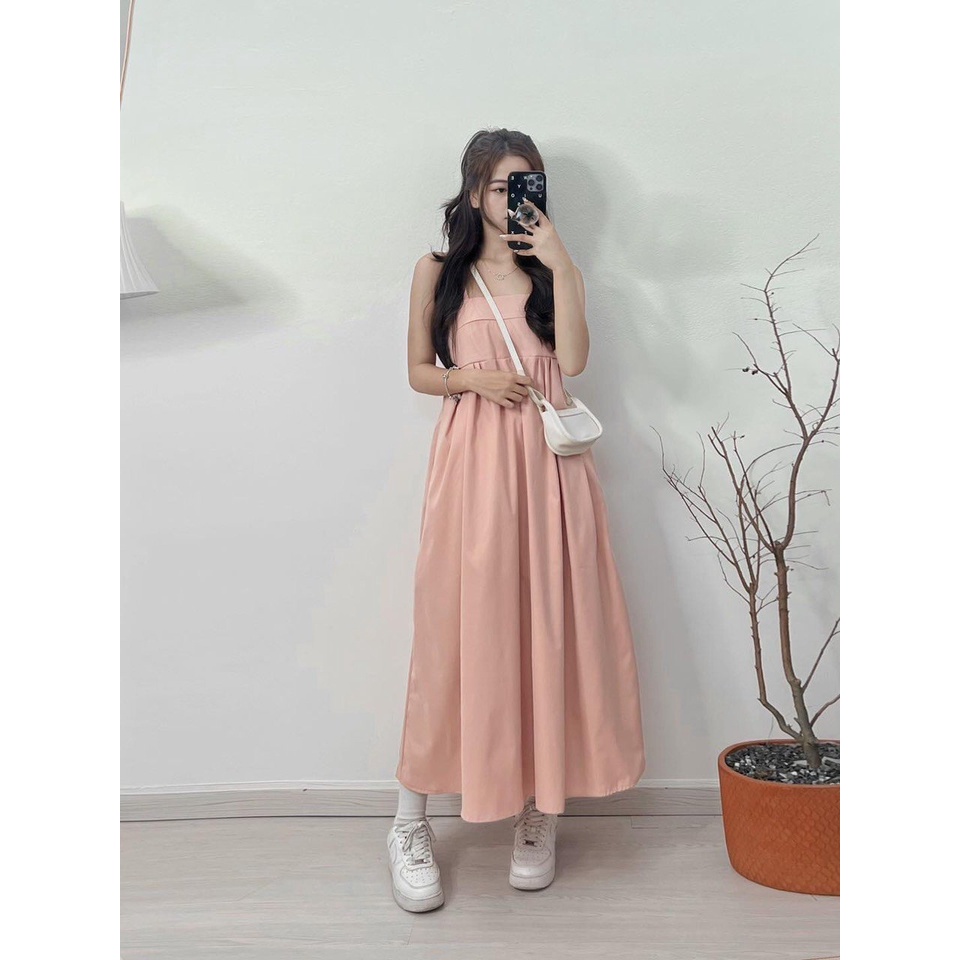 Váy 2 Dây Babydoll Dáng Dài Đầm Hai Dây Maxi Dáng Xòe Babydoll Freesize