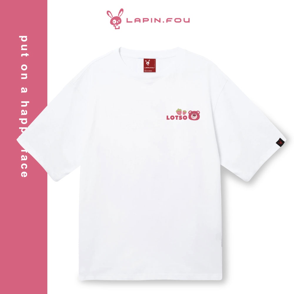 Áo Thun Unisex Nam Nữ Local Brand - Lapin.Fou Gấu Dâu Strawberry Bear