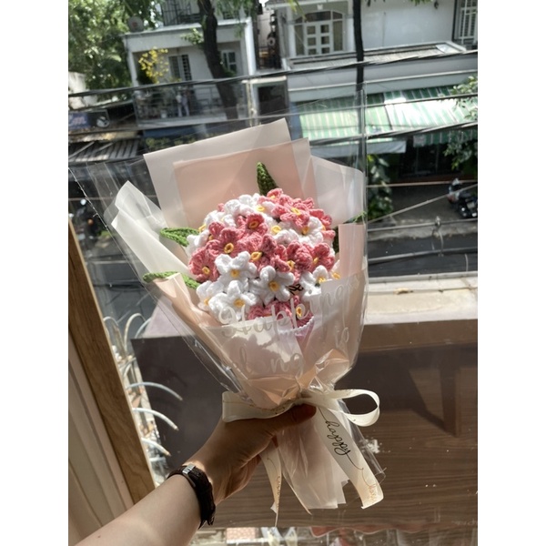 HOA LƯU LY bằng len Handmade hoa Forget-me-not siêu xinh tặng sinh nhật lễ 14/2, 8/3, 20/10 người yêu