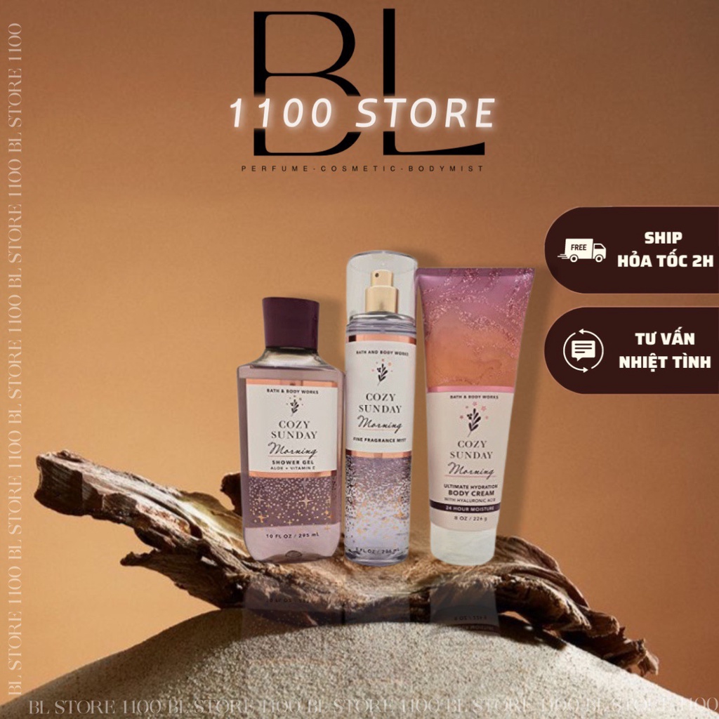Xịt Thơm Dưỡng Thể Body Mist Bath & Body Works COZY SUNDAY MORNING - (30ml/50ml dùng thử ) 236ml FULL |Authentic|