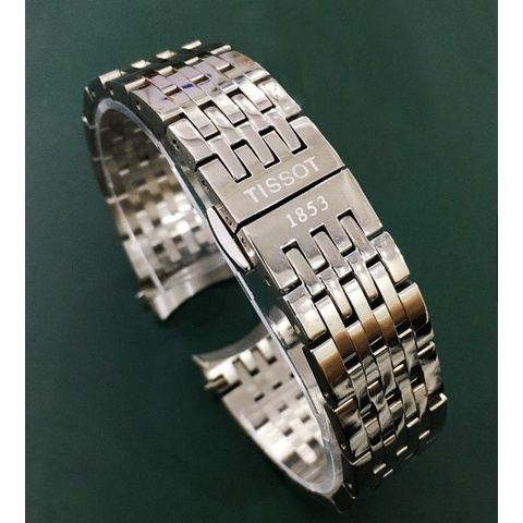 [HOT SALE] Dây đồng hồ kim loại mắt đúc Tissot 1853 size 19,20mm (Trắng, Demi Vàng)