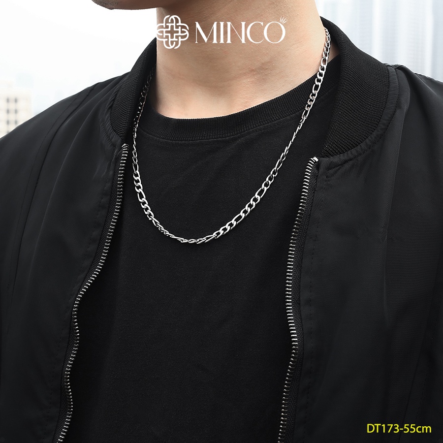 Dây Chuyền Nam Xích Trơn Minco Accessories vòng cổ Unisex màu Bạc Đẹp chất liệu Titan không gỉ DT173