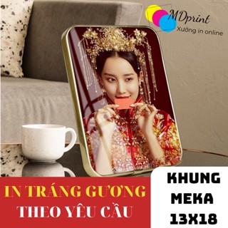  Khung ảnh 13x18 gỗ Meka tráng gương Bo viền tròn in theo yêu cầu 