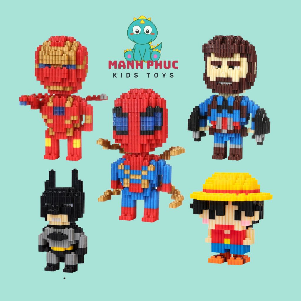 Đồ chơi lắp ráp mô hình nhân vật, mini 12cm, đồ chơi xếp hình kích thích trí thông minh, và sự kiên trì cho bé.