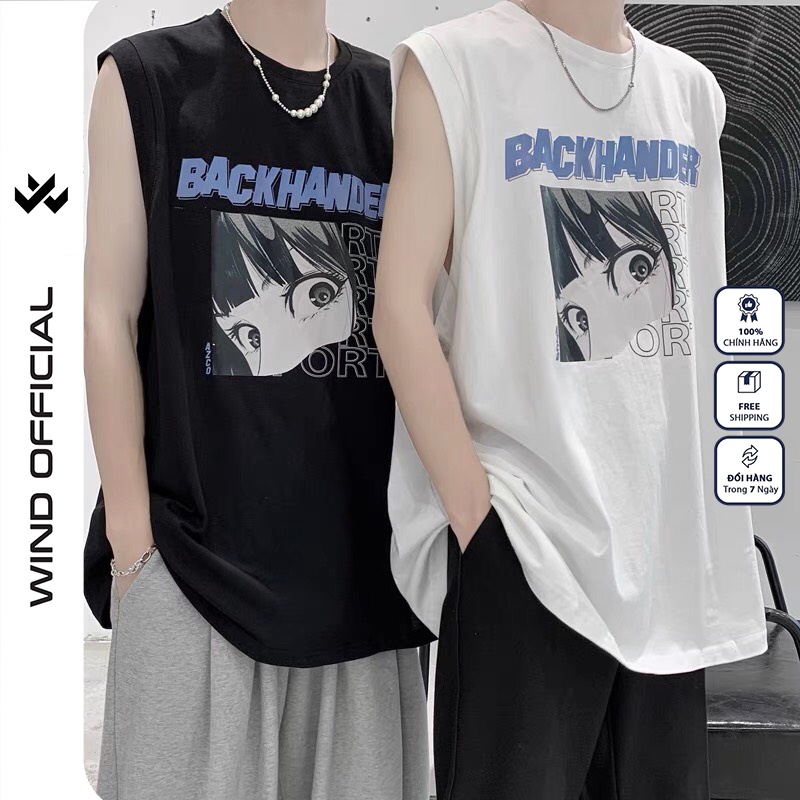 Set thể thao áo Tanktop Backhander phối Short thun Basic Wind Unisex form rộng thời trang nam nữ