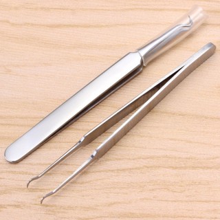 Nhíp gắp mụn trứng cá đầu cong (thép không gỉ)