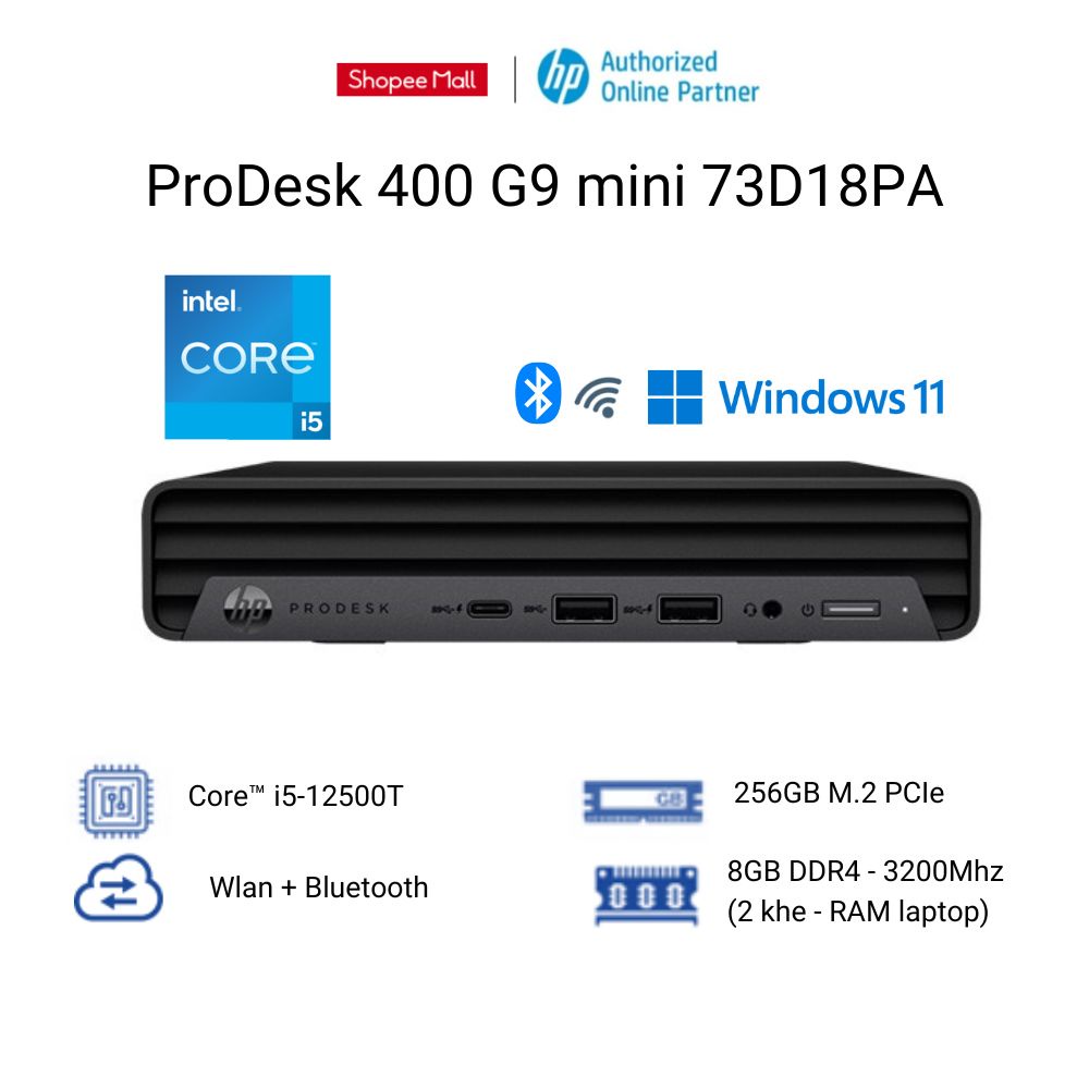 [Mã ELHP3TR giảm 12% đơn 500K] Máy tính để bàn đồng bộ HP Pro Mini 400 G9 (Model 2023 - Chip intel Gen12) Chính hãng