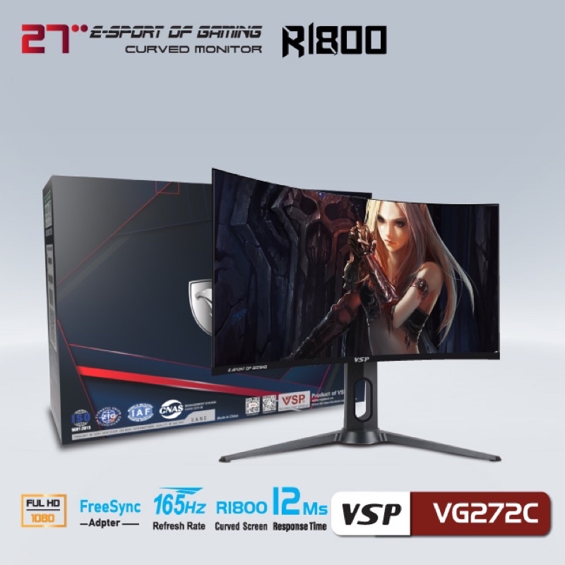 [MẪU 2023] Màn Hình Cong VSP 27inch VG272C 165Hz ESport Gaming New Full Box