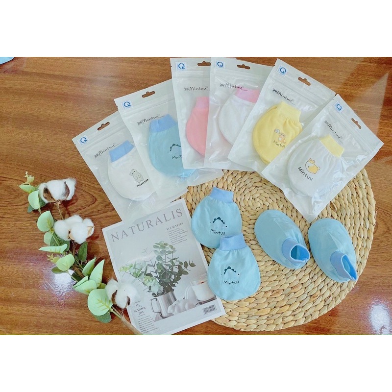 Set bao tay chân Mintuu cotton 4 chiều mềm mịn
