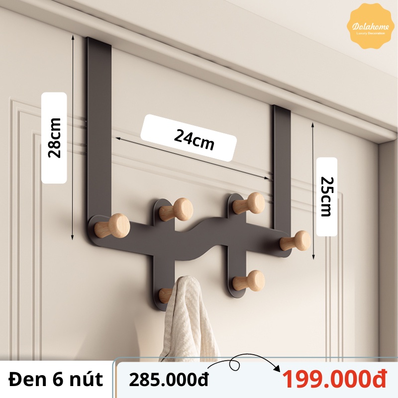 Giá treo Dola Home mốc cửa, móc vách ngăn để túi xách, quần áo, tai nghe kim loại sơn cao cấp