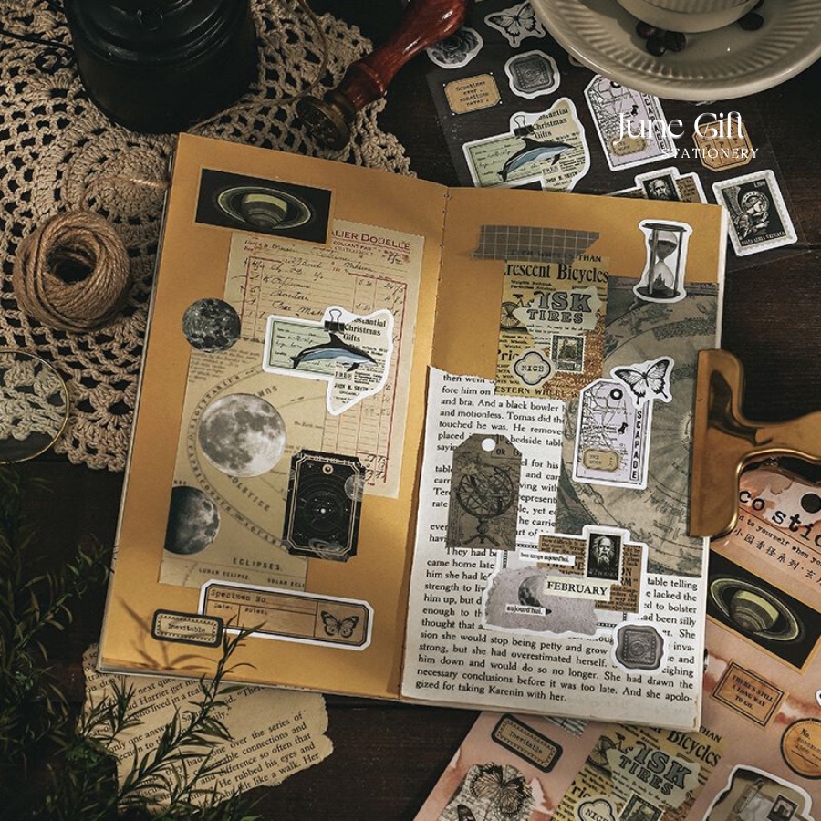 Set 2 tấm sticker Time memories trang trí sổ