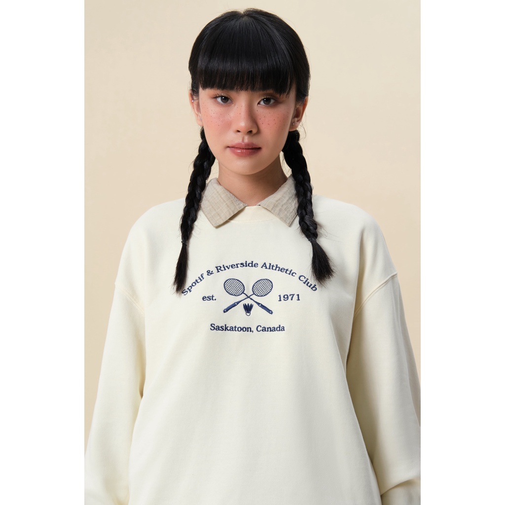 Áo Sweater Spotif Club - Cosmic Latte