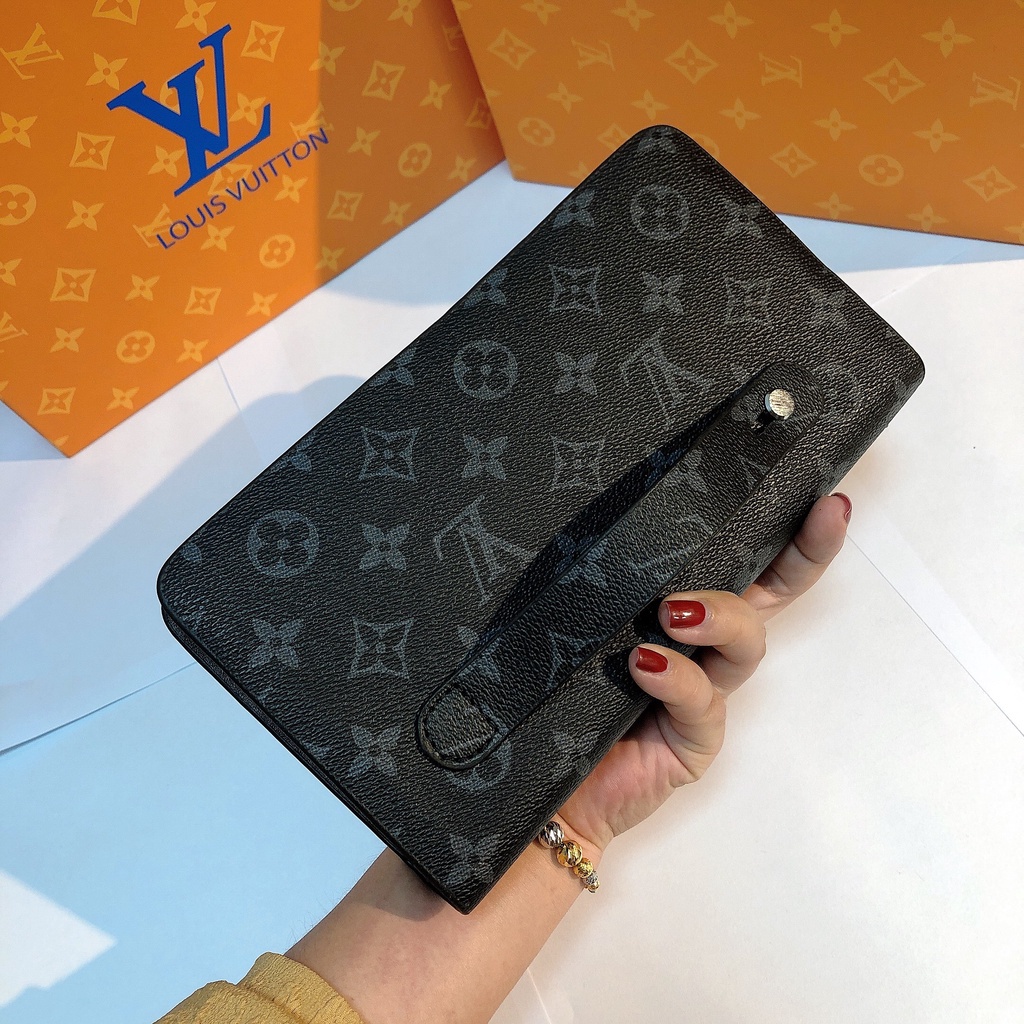 Ví Cầm Tay LV Nam Nữ Bản To Dáng Dài 2 Khóa Nhiều Ngăn Cao Cấp Fullbox WD5665