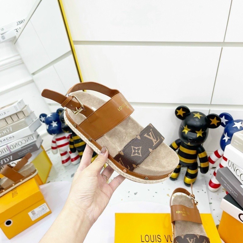 Dép Nữ Dép Lê Nữ LV Đế Cói 2 Quai Ngang Hàng Loại 1 Các Màu Thời Trang Giá Tốt Size 35-38