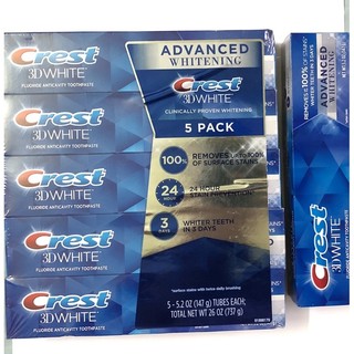 Kem đánh răng Crest 3D White Advanced Triple Whitening 158g - Mỹ