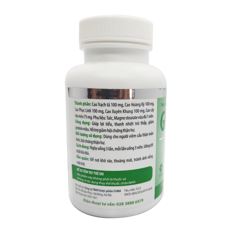 GLOMESOL - CHÍNH HÃNG CÔNG TY - HỖ TRỢ NGƯỜI SUY THẬN, BỔ THẬN - LỌ 60 VIÊN