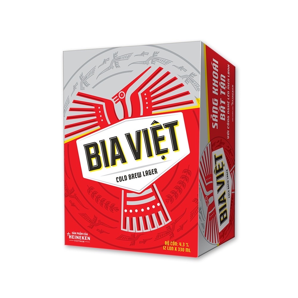 Bia Việt 330ml (Thùng 12 lon) - Heineken sản xuất