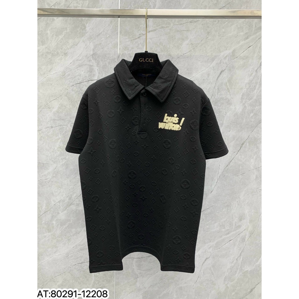 Áo Polo nam LV thêu họa tiết thun basic cộc tay phong cách trẻ trung chuẩn form nhiều màu