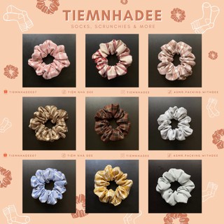 Scrunchies ca ro - vải bông mềm mại