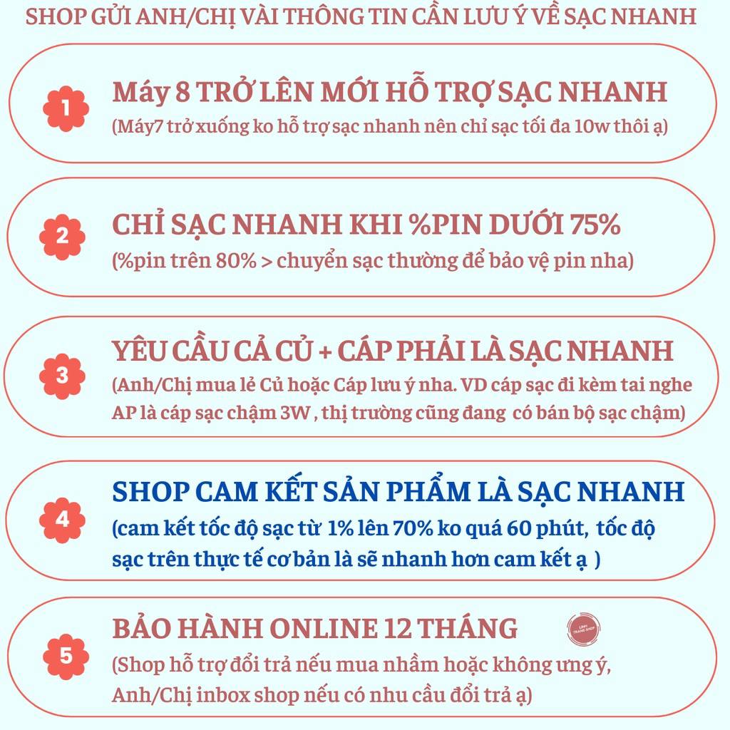 Củ sạc nhanh 20w 30p lên 50% chính hãng ZUZG PD02
