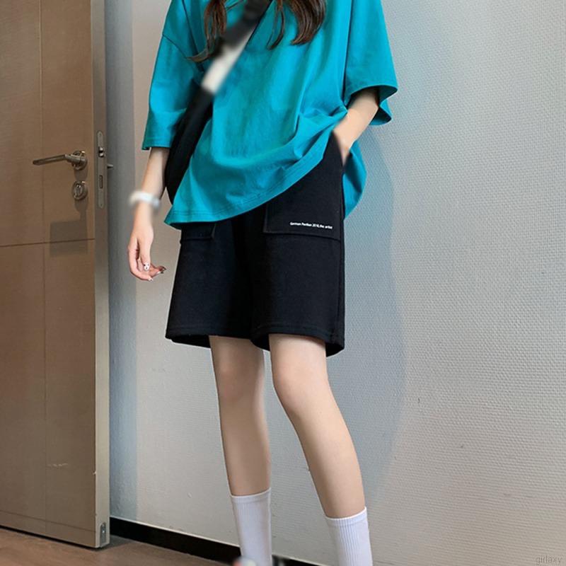 Quần short nữ cạp cao EMIX, đùi thun dây rút 2 túi trước, chất cotton hàn, basic