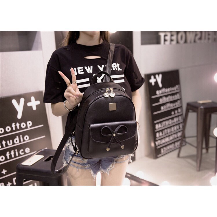 Balo da thời trang thắt nơ đơn giản