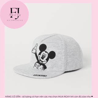 Mũ lưỡi trai trẻ em chính hãng HM, mũ bé trai Mũ lưỡi trai xám mickey, hàng hiệu cho bé