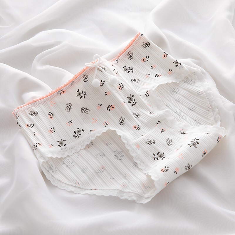[HS06 Hàng mới] Quần lót nữ cao cấp, quần lót cho bé gái size đại cotton ren hồng điệu đà 35-60kg Maruka Fashion
