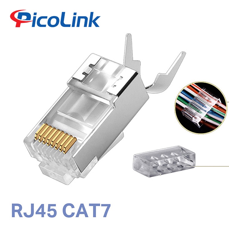 Hạt mạng Cat 6A + 7 FTP PicoLink, PL111990 Có đầu chụp Cat6A