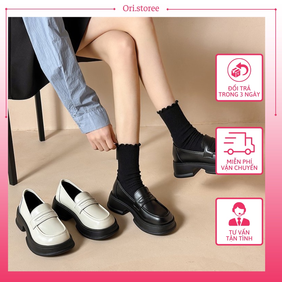Giày oxford nữ đế mềm 4cm siêu xinh, Giày nữ lolita mũi vuông kiểu dáng basic dễ phối đồ MSP DX58-4cm ori(LÙI 1 SIZE)