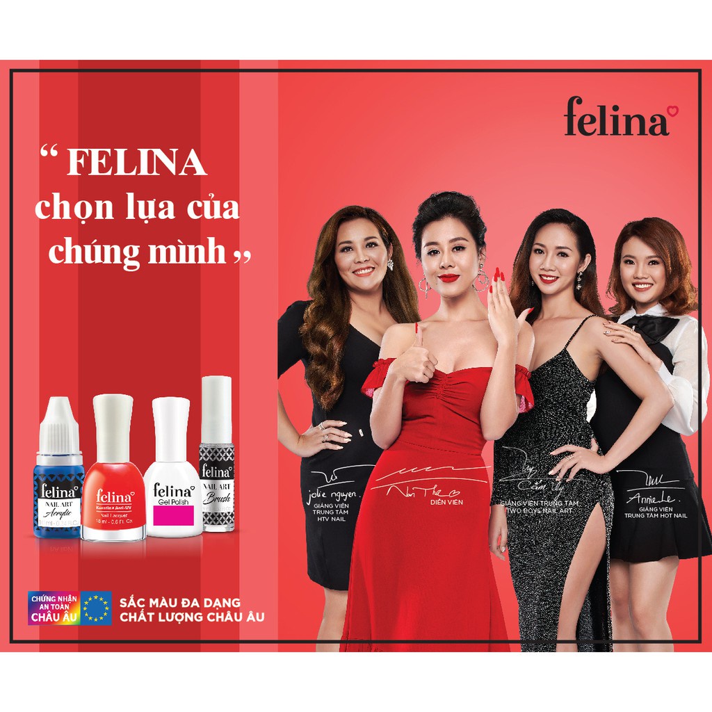 Sơn thường Felina 18ml - Màu Đỏ Mận Chín - Code CS732