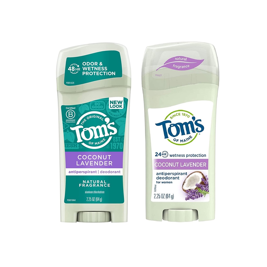 Lăn khử mùi dạng sáp hương dừa & lavender Tom's of Maine Natural Antiperspirant Deodorant Stick Coconut Lavender 64g (Mỹ